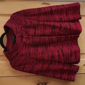 St. John red/pink/black portrait collar jacket